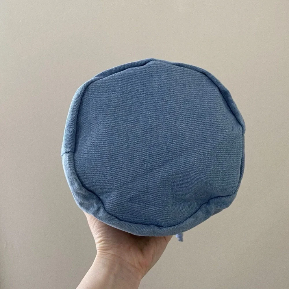 New Chanel Beauty GWP Light Blue Denim Drawstring Pouch Makeup Cosmetic Bag